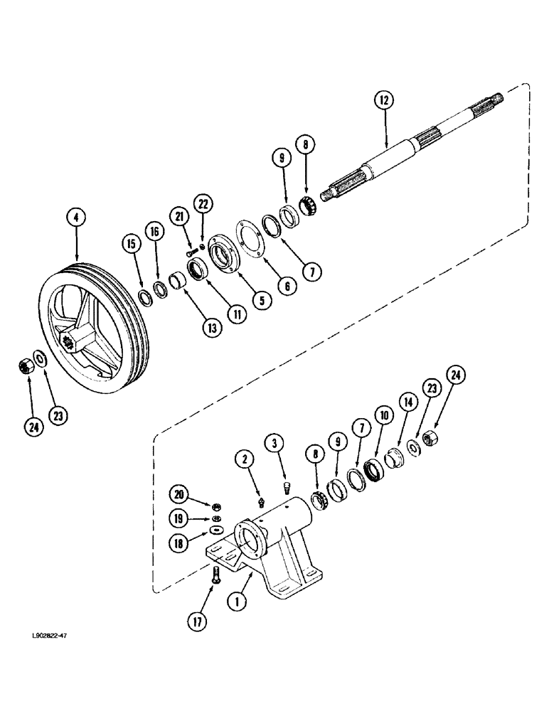 Схема запчастей Case IH 1670 - (9A-16) - JACKSHAFT BEARING BLOCK, FOR USE WITH DISCHARGE BEATER (13) - FEEDER