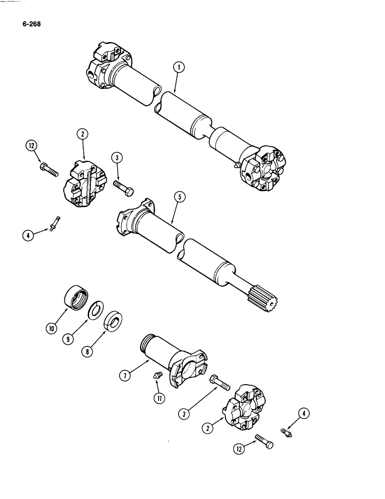 Схема запчастей Case IH 4494 - (6-268) - PTO DRIVE SHAFT ASSEMBLY (06) - POWER TRAIN