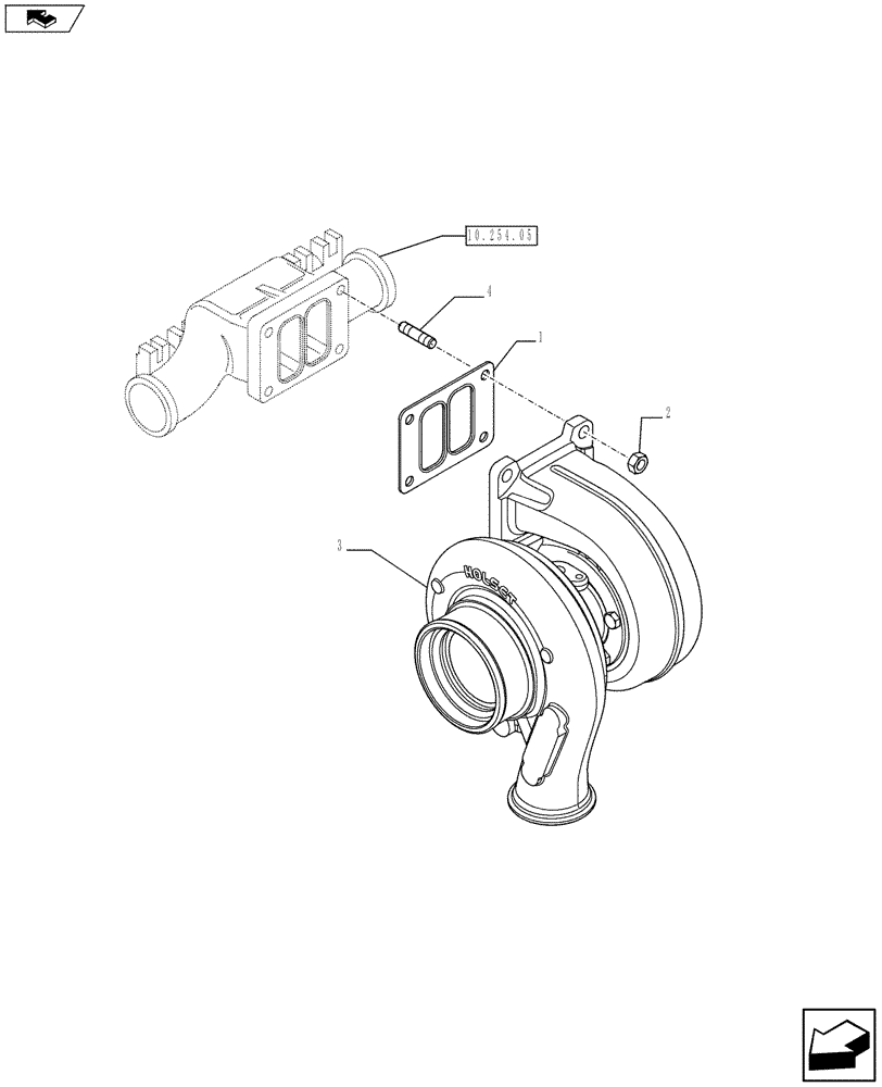 Схема запчастей Case IH F2CFE613A A016 - (10.250.01) - TURBOCHARGER (504383526) (10) - ENGINE