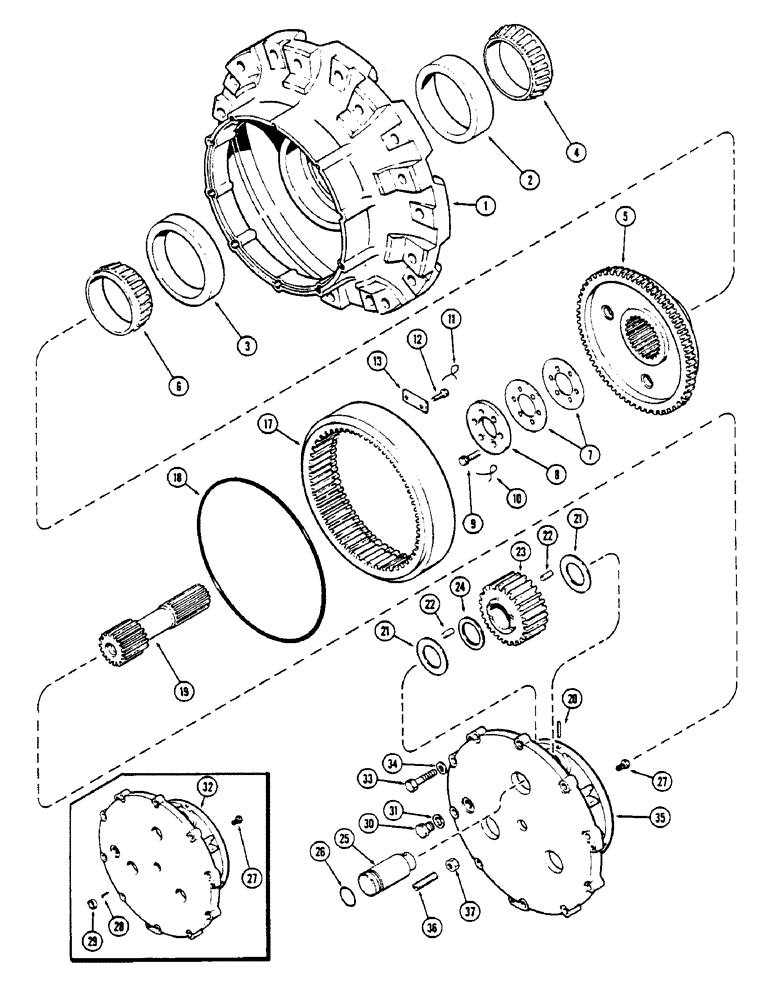 Схема запчастей Case IH 2670 - (246) - REAR AXLE PLANETARY, COMMON TO REAR RIGID AND REAR HYDRAULIC STEER (06) - POWER TRAIN