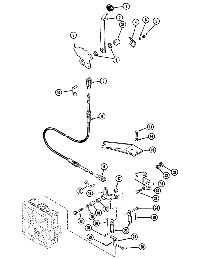 Схема запчастей Case IH 2090 - (6-214) - POWER SHIFT TRANSMISSION, POWER SHIFT LINKAGE (06) - POWER TRAIN