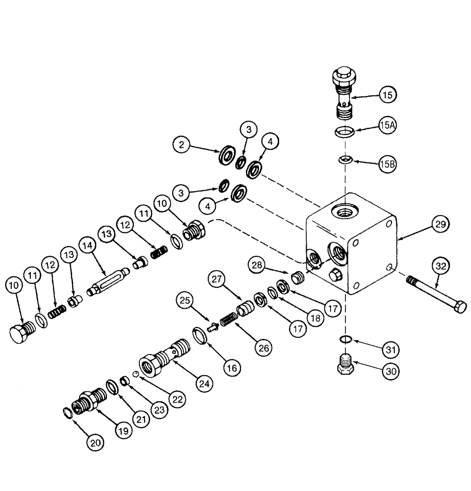 Схема запчастей Case IH 2344 - (06-13) - MOTOR ASSY - HYDROSTATIC - RELIEF VALVE BLOCK (03) - POWER TRAIN