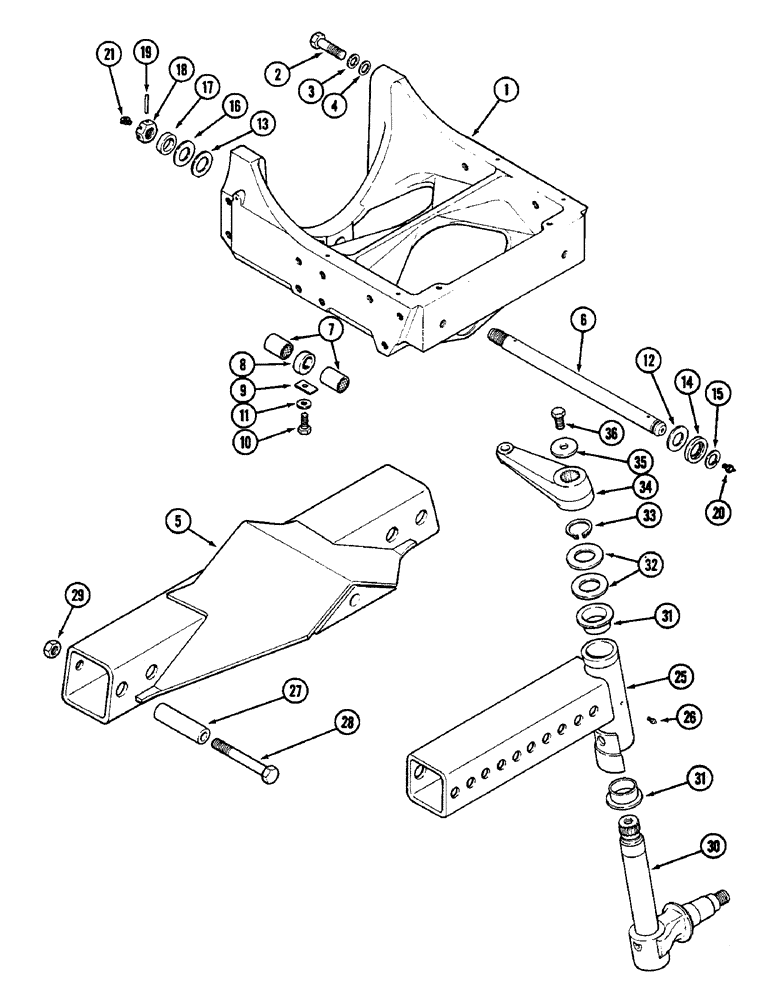 Схема запчастей Case IH 2090 - (5-176) - ADJUSTABLE FRONT AXLE, PRIOR TO P.I.N. 9905863 (05) - STEERING