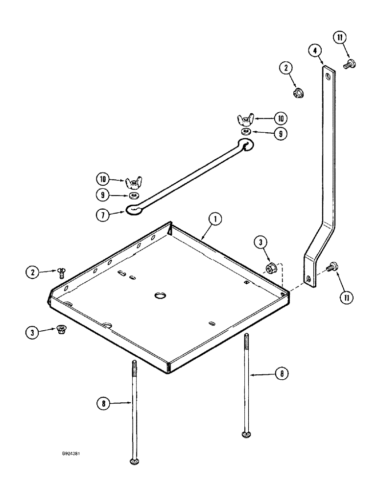 Схема запчастей Case IH 1688 - (4-43A) - BATTERY TRAY (06) - ELECTRICAL