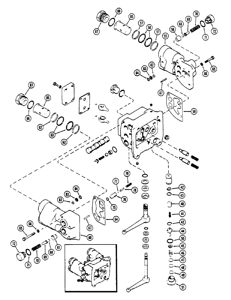 Схема запчастей Case IH 2670 - (344) - A147432 REMOTE HYDRAULIC VALVE, WITH RELIEF VALVE, FIRST USED TRACTOR SERIAL NUMBER 8826987 (CONT) (08) - HYDRAULICS