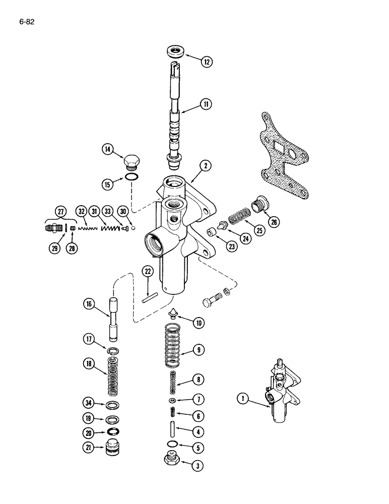 Схема запчастей Case IH 3594 - (6-082) - G107966 PTO CONTROL VALVE (06) - POWER TRAIN