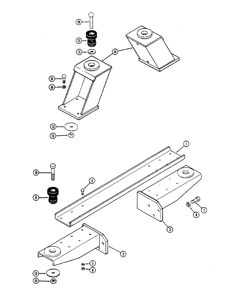 Схема запчастей Case IH 2390 - (9-354) - CAB AND 4 POST PROTECTIVE FRAME, FRONT AND REAR MOUNTS (09) - CHASSIS/ATTACHMENTS