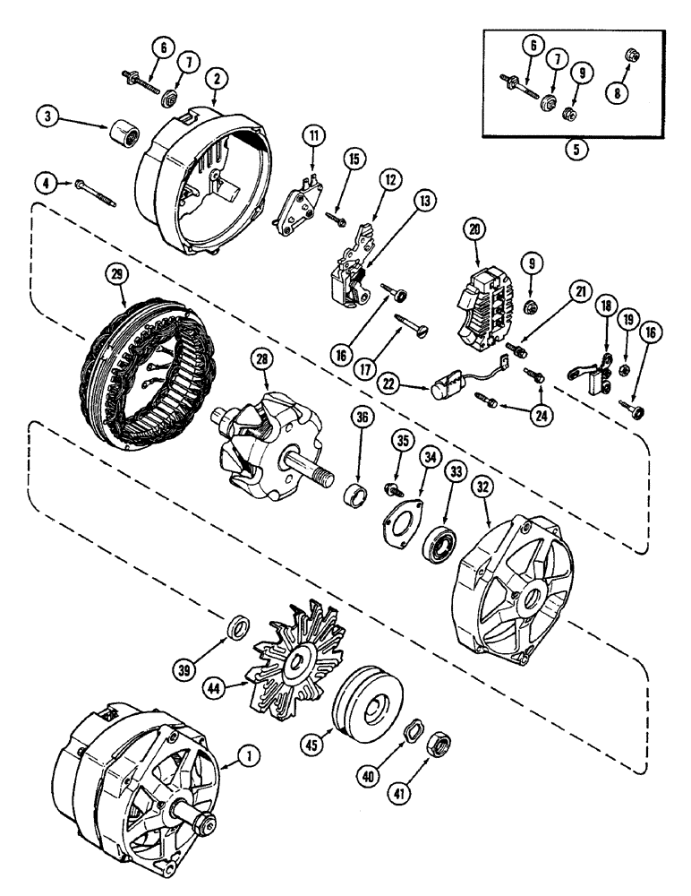 Схема запчастей Case IH 2290 - (4-150) - A167154 ALTERNATOR (04) - ELECTRICAL SYSTEMS