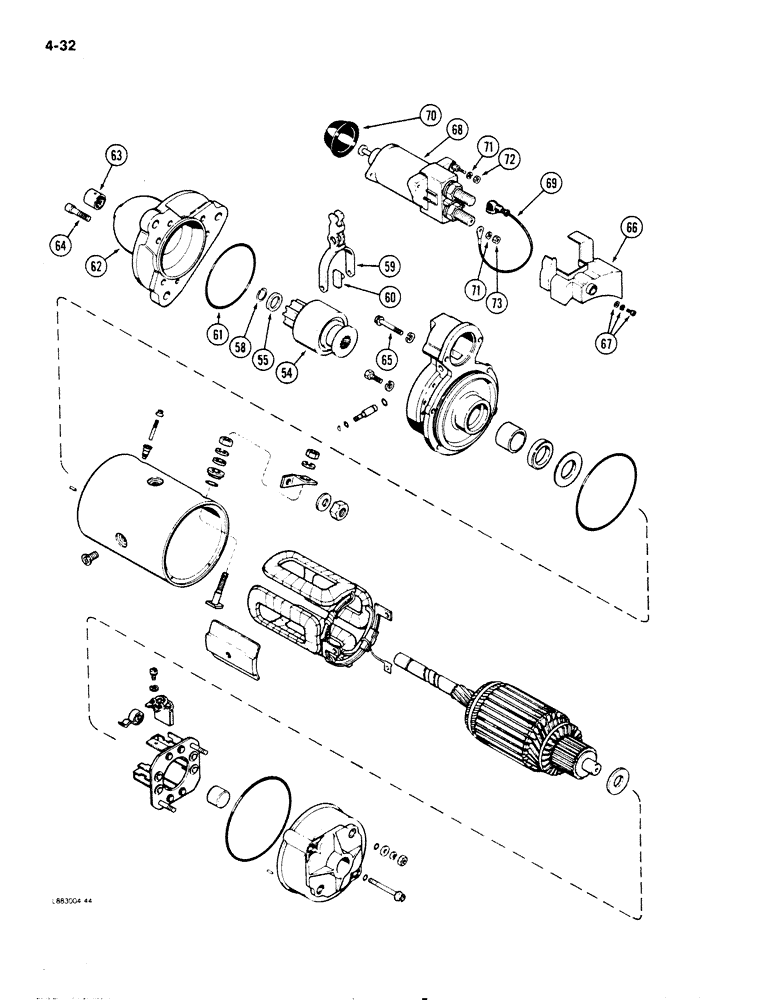 Схема запчастей Case IH 9130 - (4-32) - STARTER ASSEMBLY, [CONT] (04) - ELECTRICAL SYSTEMS