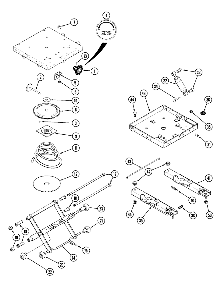 Схема запчастей Case IH 2394 - (9-046) - VINYL SEAT, WITHOUT SWIVEL - A177457 (09) - CHASSIS/ATTACHMENTS