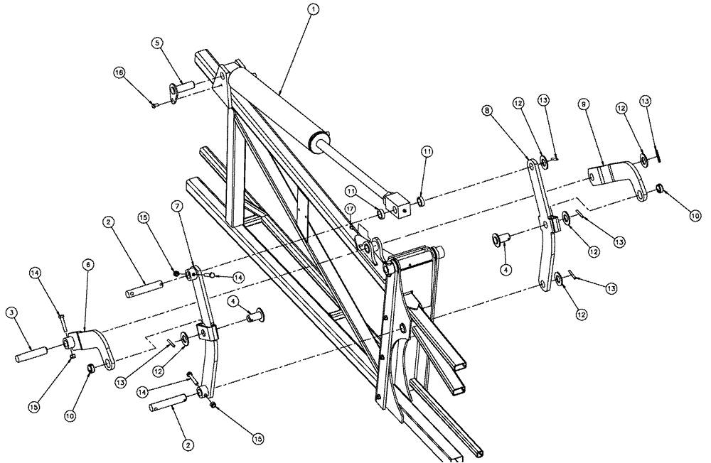 Схема запчастей Case IH SPX3320 - (08-022) - HINGE GROUP, OUTER TIPS (09) - BOOMS