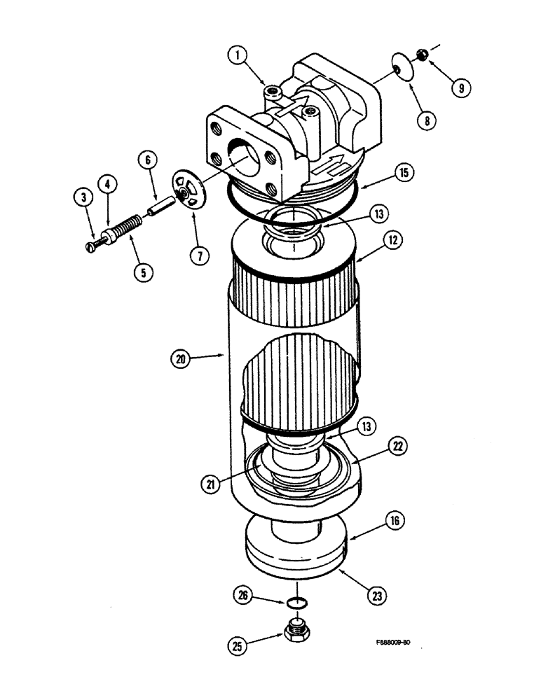 Схема запчастей Case IH 9150 - (8-20) - HYDRAULIC OIL FILTER (08) - HYDRAULICS