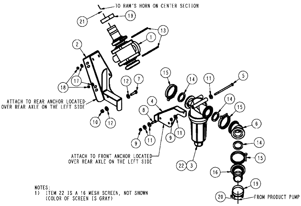 Схема запчастей Case IH SPX3310 - (09-019) - STRAINER GROUP, THROTTLE VALVE Liquid Plumbing