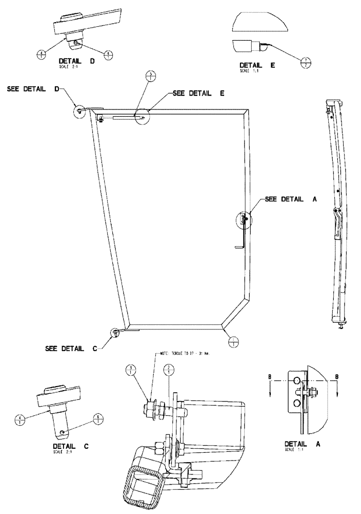 Схема запчастей Case IH TITAN 3520 - (01-028[01]) - WINDOW GROUP (10) - CAB