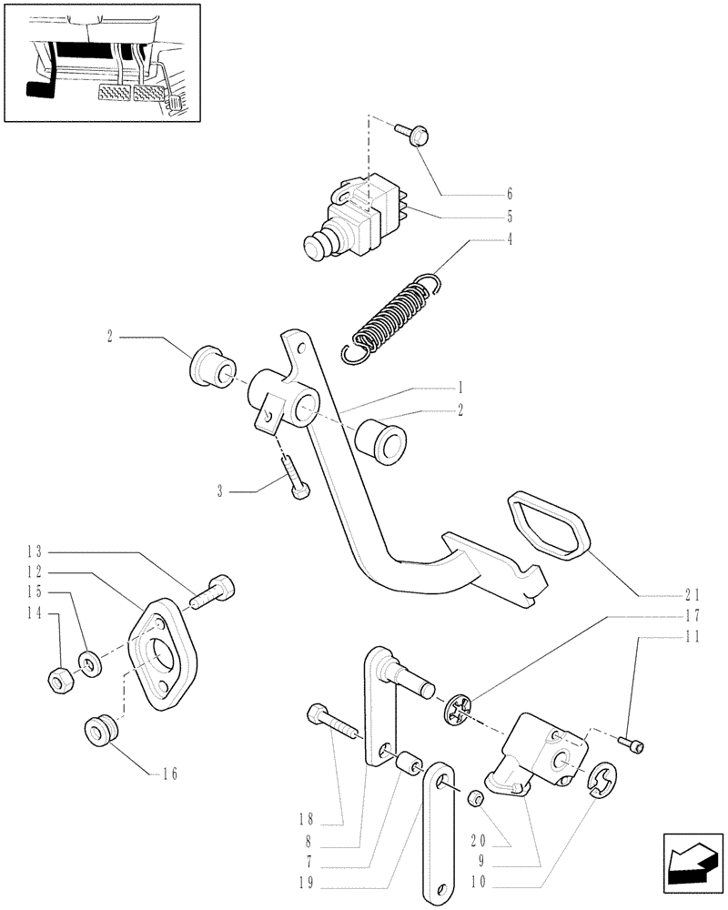 Схема запчастей Case IH PUMA 165 - (1.95.2) - CLUTCH PEDAL (10) - OPERATORS PLATFORM/CAB