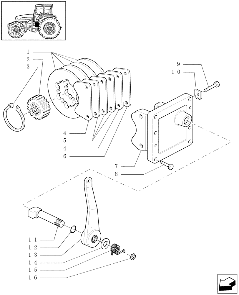 Схема запчастей Case IH MAXXUM 140 - (1.65.5) - PARKING BRAKE (05) - REAR AXLE