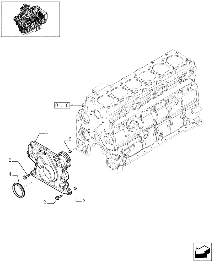 Схема запчастей Case IH F4GE0684C D600 - (0.04.3[02]) - CRANKCASE COVERS (4894735) 