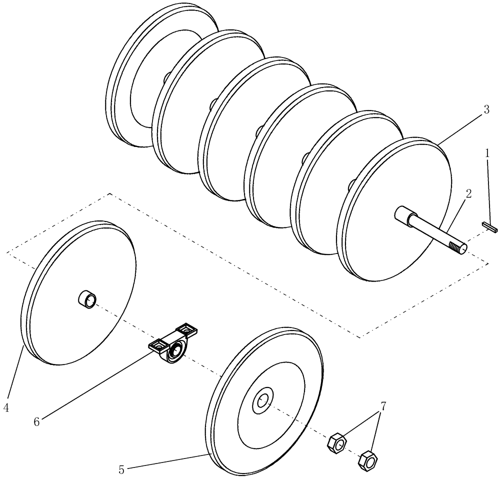 Схема запчастей Case IH ATX400 - (6.240.1) - PACKER GANG ASSY 7.2" SPACING, 8 RUBBER WHEELS Packer Gang Assemblies and Frames