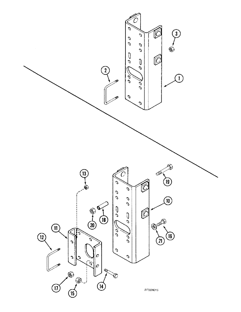 Схема запчастей Case IH 5800 - (9-68) - CASTER WHELL MOUNTING, MAIN FRAME, 12 FOOT PRIMARY WING (09) - CHASSIS/ATTACHMENTS