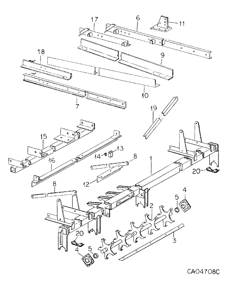 Схема запчастей Case IH 468 - (A-02) - FRAME, UNIT A SERIAL NO. 1997 AND BELOW, UNIT B 