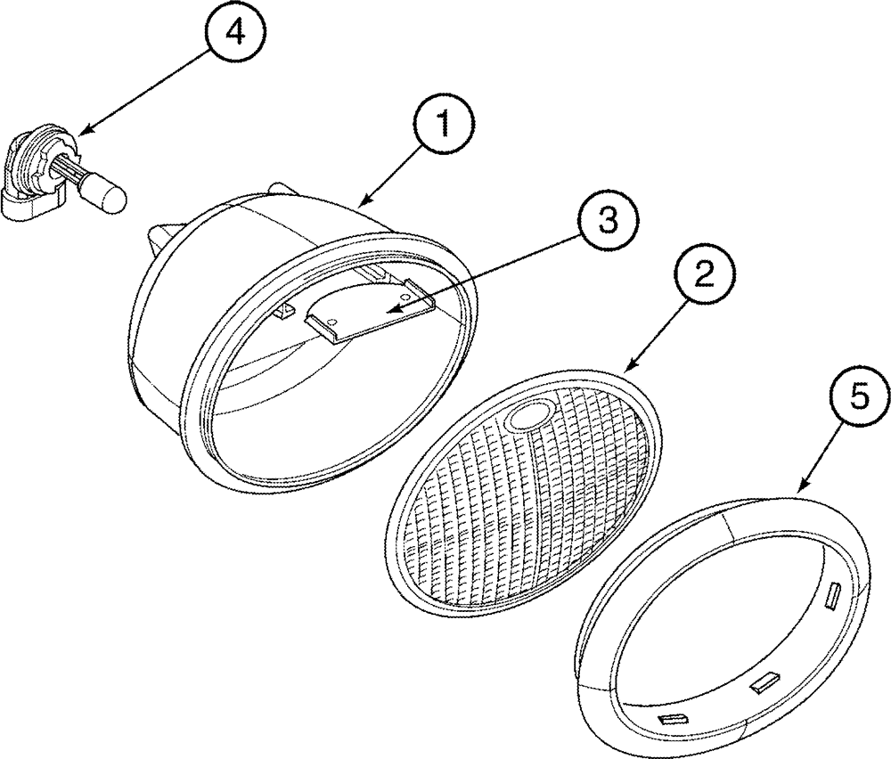 Схема запчастей Case IH 2344 - (04-35) - LAMP ASSY - SIEVE - ASN JJC0174400 (06) - ELECTRICAL