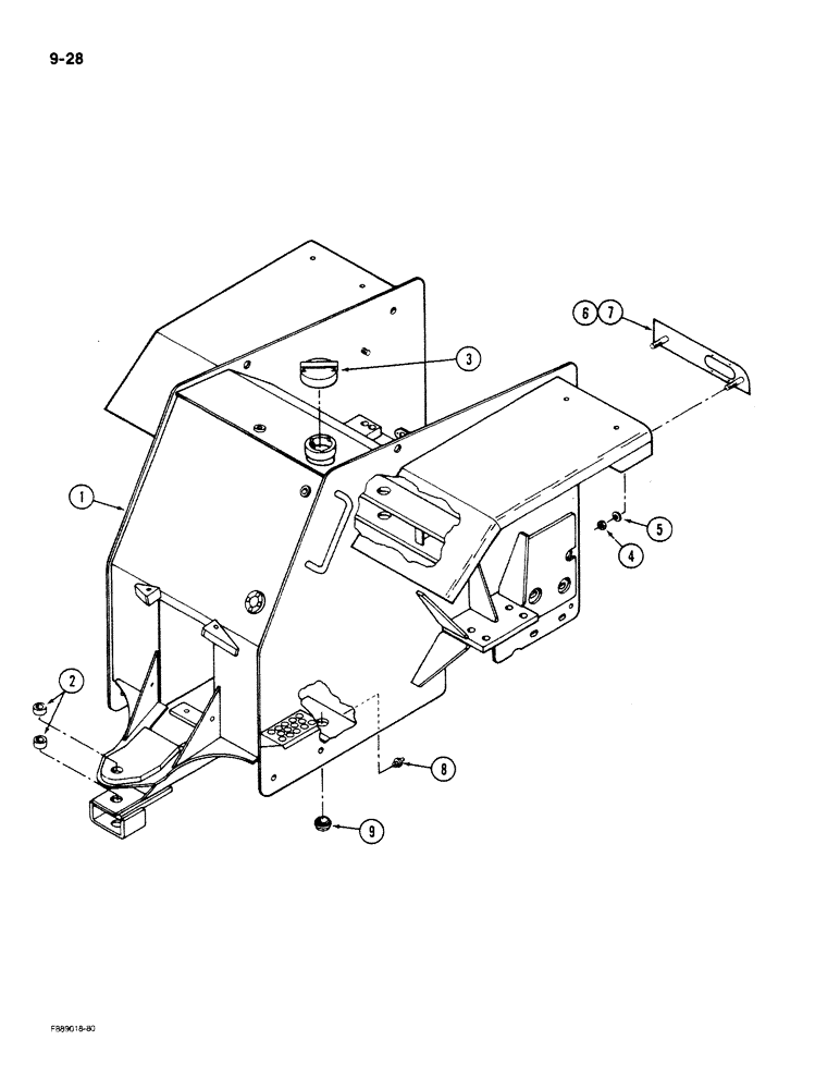 Схема запчастей Case IH STEIGER - (9-028) - REAR FRAME (09) - CHASSIS/ATTACHMENTS