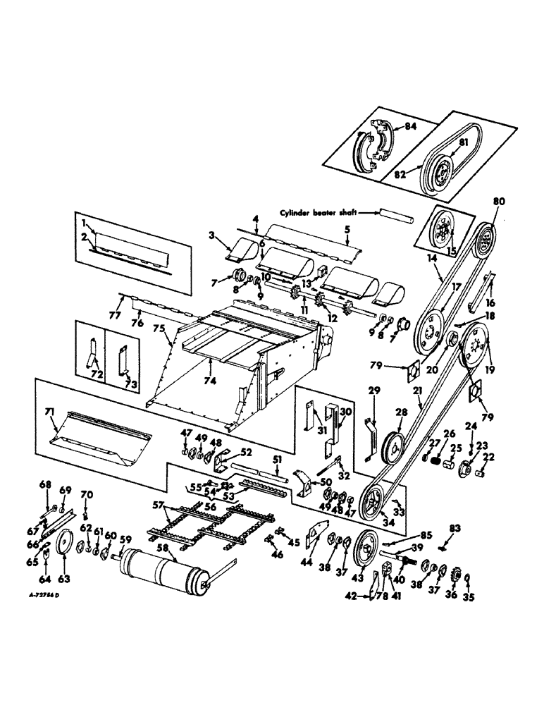 Схема запчастей Case IH 403 - (030) - FEEDER AND FEED CONVEYOR CHAIN (60) - PRODUCT FEEDING