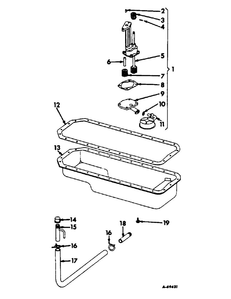 Схема запчастей Case IH 303 - (357) - BD-220 ENGINE, 3-9/16 X 3-11/16, CRANKCASE OIL PAN AND LUBRICATING OIL PUMP (10) - ENGINE