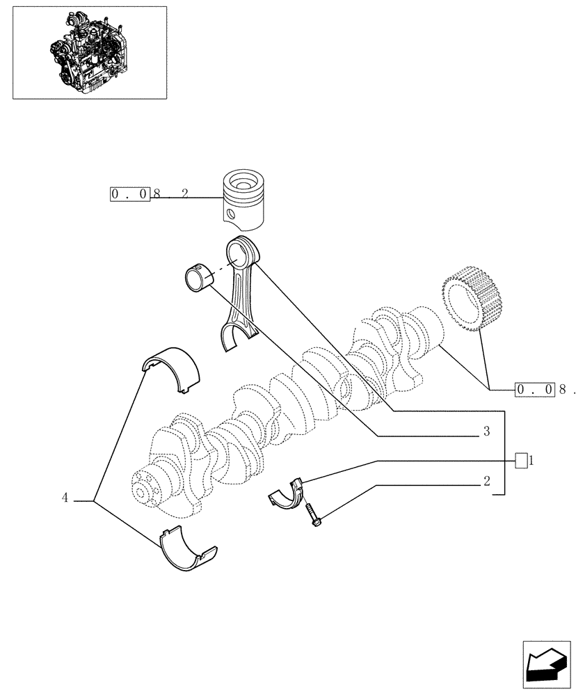 Схема запчастей Case IH F3BE0684A B002 - (0.08.1[01]) - CONNECTING ROD (504051795) 