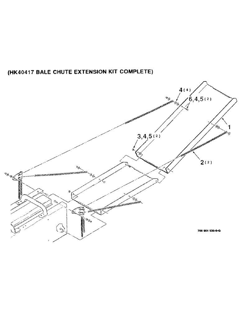 Схема запчастей Case IH 8530 - (9-22) - BALE CHUTE EXTENSION KIT, (HK40417 BALE CHUTE EXTENSION KIT COMPLETE) Decals & Attachments