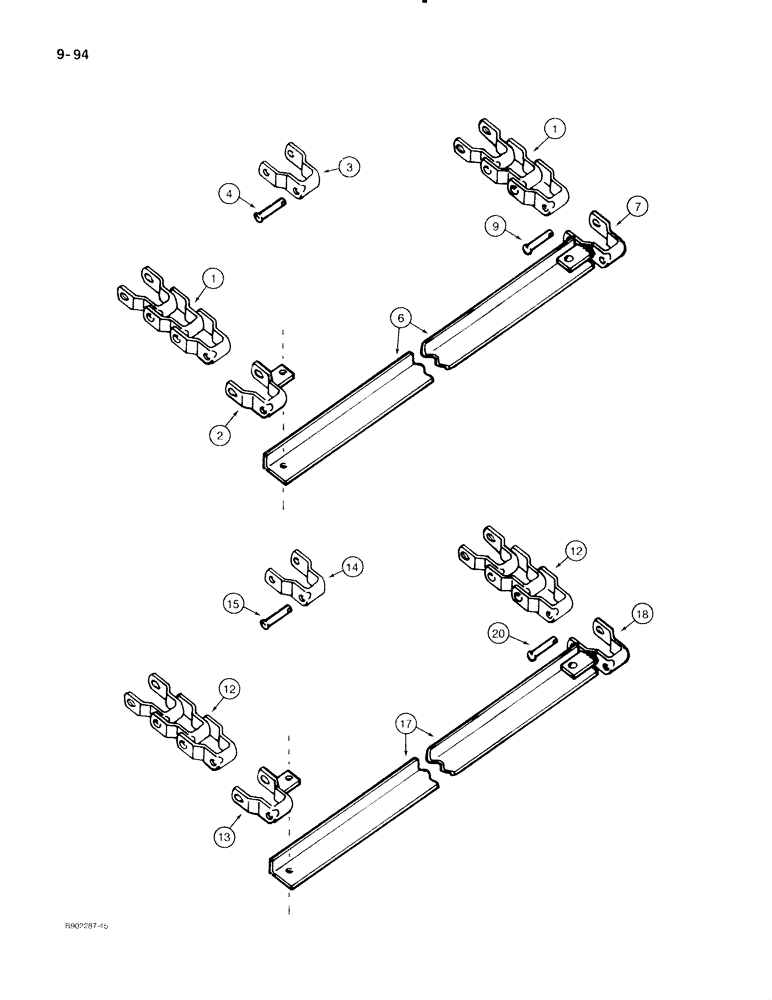 Схема запчастей Case IH 540 - (9-094) - APRON CHAIN, PINTLE TYPE, MODEL 540 ONLY (09) - CHASSIS/ATTACHMENTS