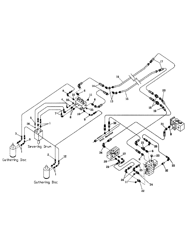 Схема запчастей Case IH 7000 - (B06-16) - HYDRAULIC CIRCUIT, STANDARD TOPPER Hydraulic Components & Circuits