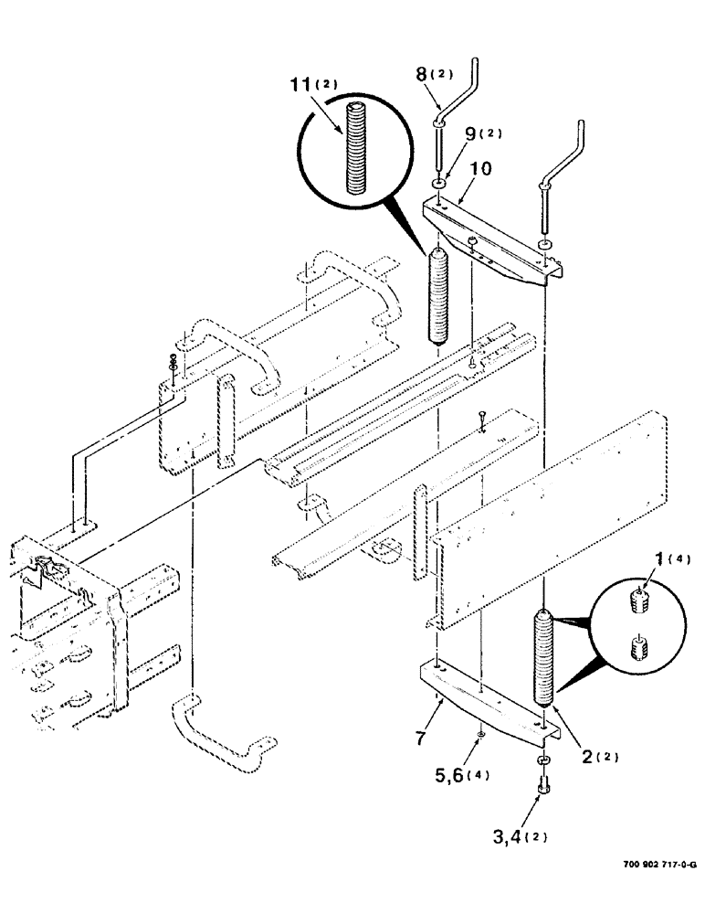 Схема запчастей Case IH 8545 - (7-08) - MECHANICAL BALE TENSIONER ASSEMBLY (12) - MAIN FRAME