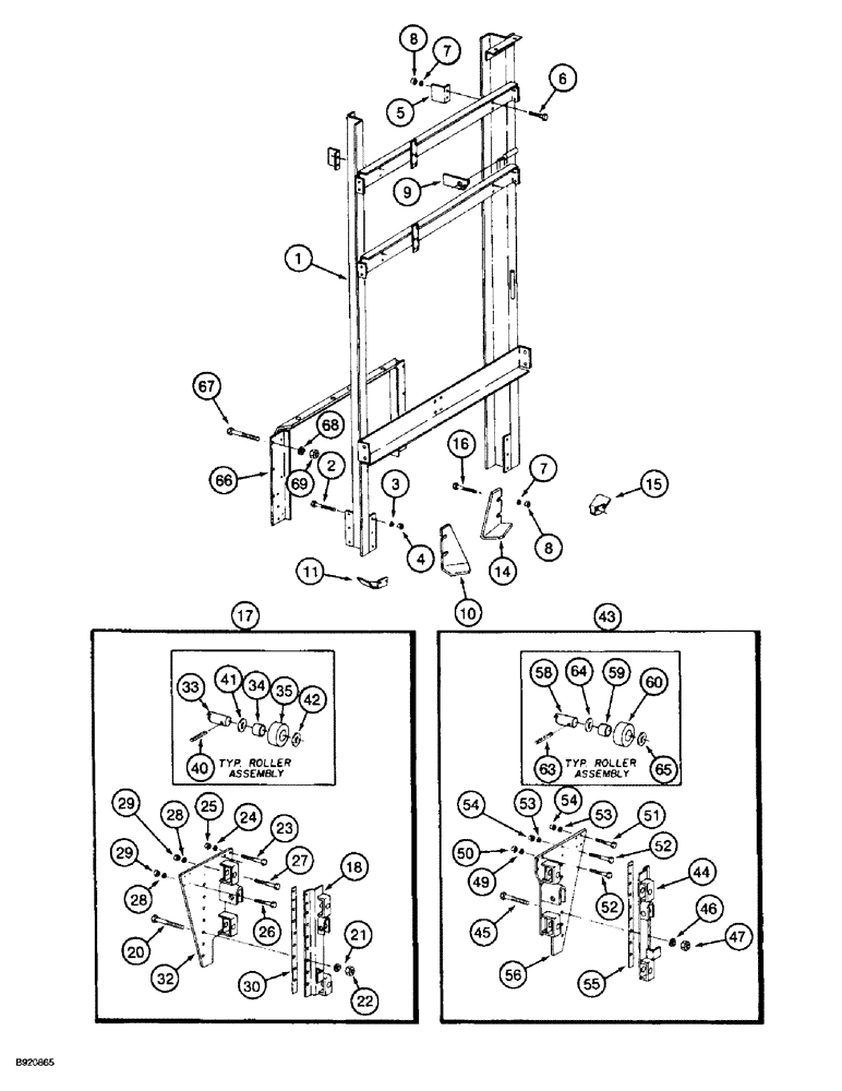 Схема запчастей Case IH 2044 - (9D-46) - BASKET LIFT, FRONT AND REAR (16) - BASKET