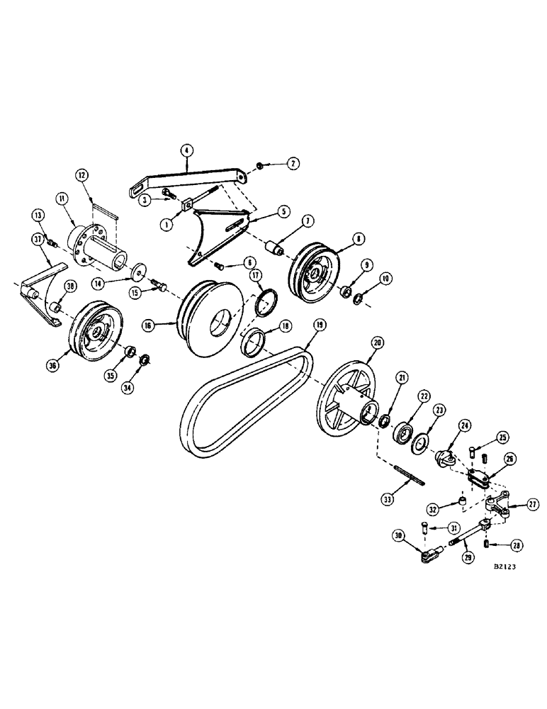 Схема запчастей Case IH 1150 - (022) - VARIABLE DRIVE CONTROL, BEFORE 8266001 (14) - MAIN GEARBOX & DRIVE