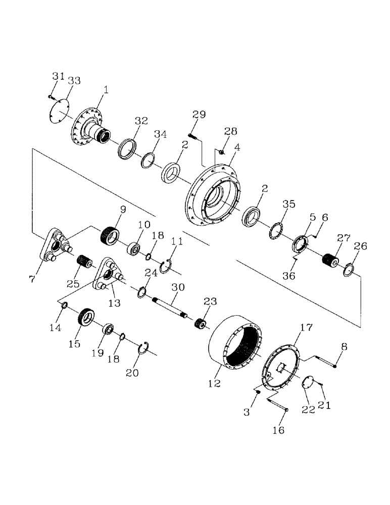 Схема запчастей Case IH AUSTOFT - (A02-03) - EPICYCLIC HUB, SERIES 40 35:1 Mainframe & Functioning Components