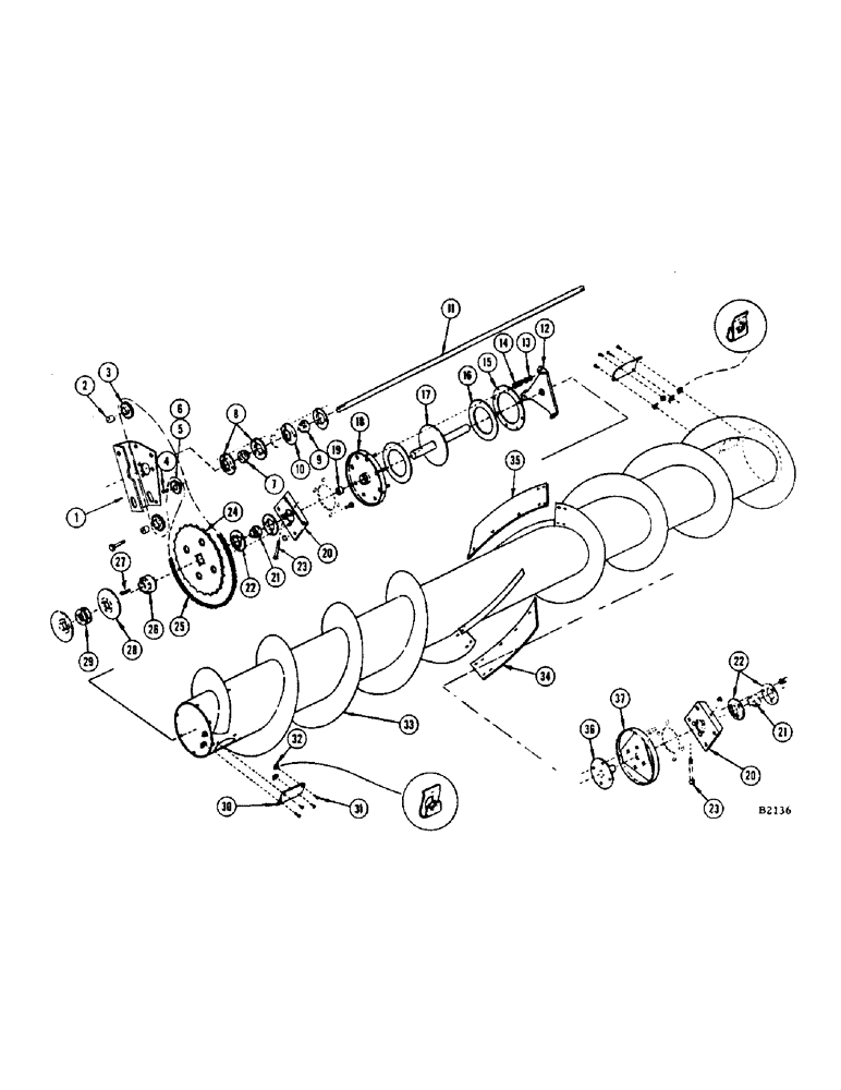 Схема запчастей Case IH 1150 - (076) - HEADER AUGER DRIVE (CONTD), BEFORE 8262501 (58) - ATTACHMENTS/HEADERS