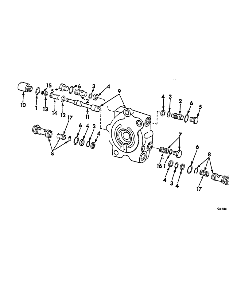 Схема запчастей Case IH 474 - (07-11) - CENTER SECTION VALVE (04) - Drive Train