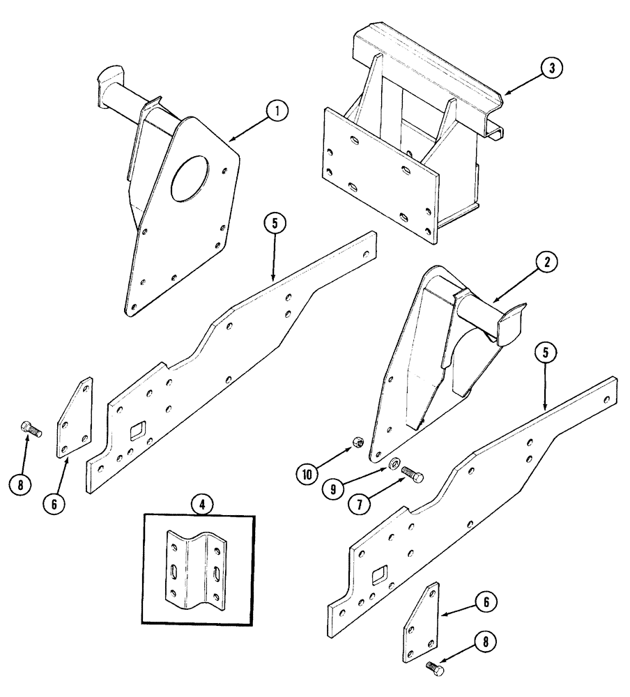 Схема запчастей Case IH 2255 - (9-06) - 1329500C1 MOUNTING BRACKETS (09) - CHASSIS/ATTACHMENTS