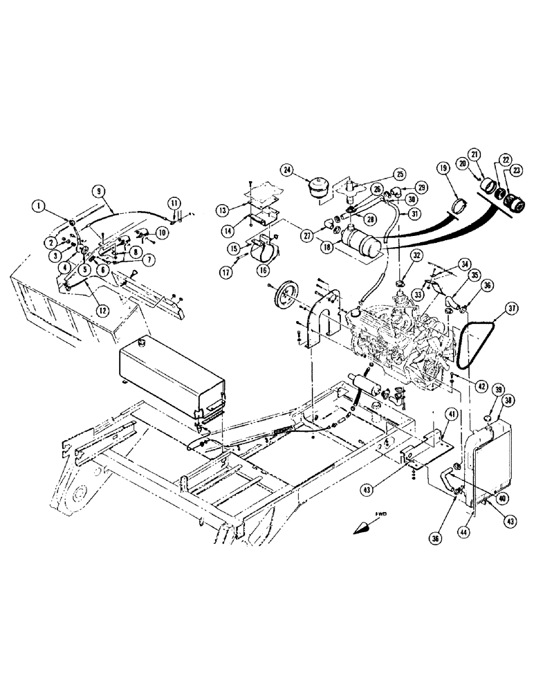 Схема запчастей Case IH 1075 - (034) - ENGINE ACCESSORIES (10) - ENGINE