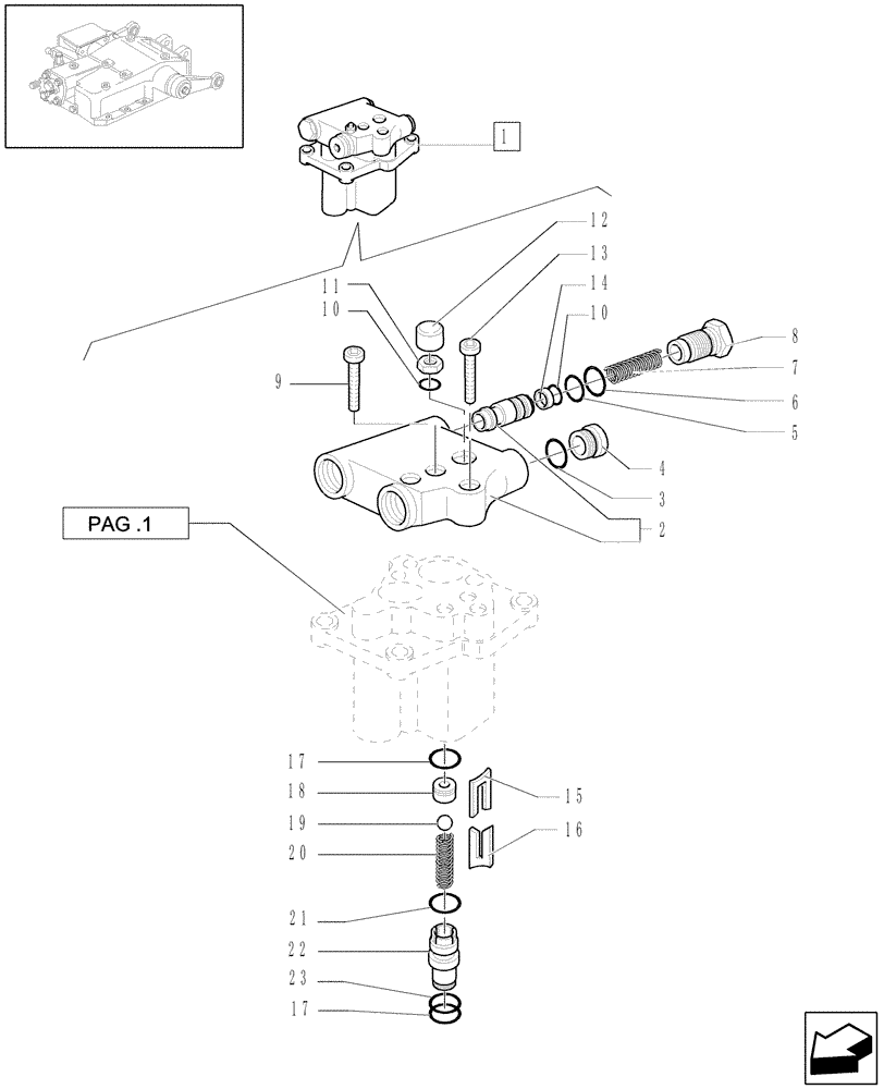 Схема запчастей Case IH JX1090U - (1.82.4[02]) - LIFT CONTROL VALVE - VALVES & PARTS (07) - HYDRAULIC SYSTEM