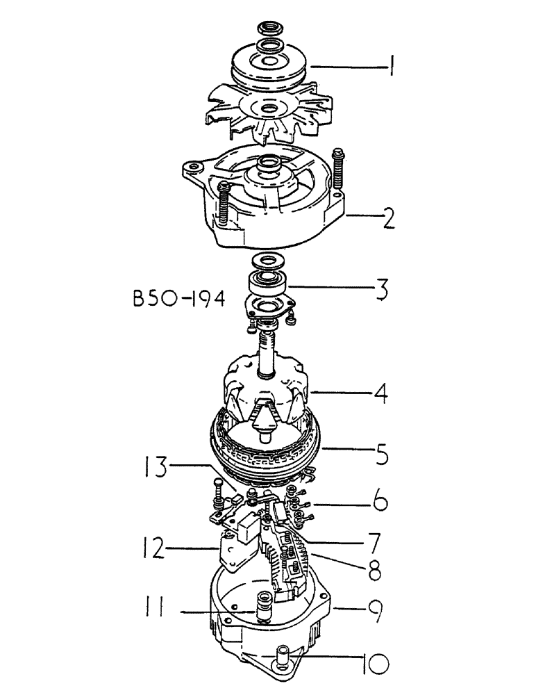 Схема запчастей Case IH HYDRO 84 - (08-064) - ALTERNATOR, AC DELCO (06) - ELECTRICAL