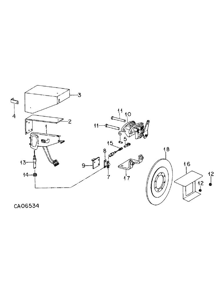 Схема запчастей Case IH 4586 - (04-08) - BRAKES, PARKING BRAKE, 4586 TRACTORS WITH SERIAL NO. 1501 AND ABOVE (5.1) - BRAKES