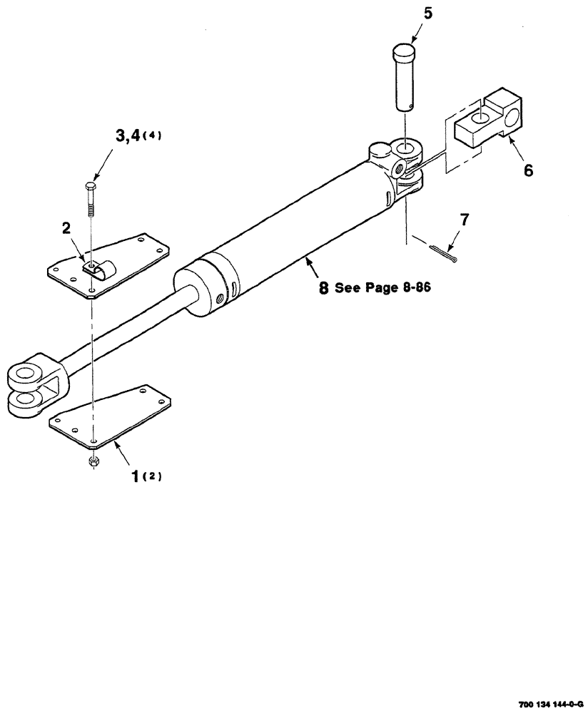 Схема запчастей Case IH 8860 - (08-84) - ACTUATOR ASSEMBLY (58) - ATTACHMENTS/HEADERS