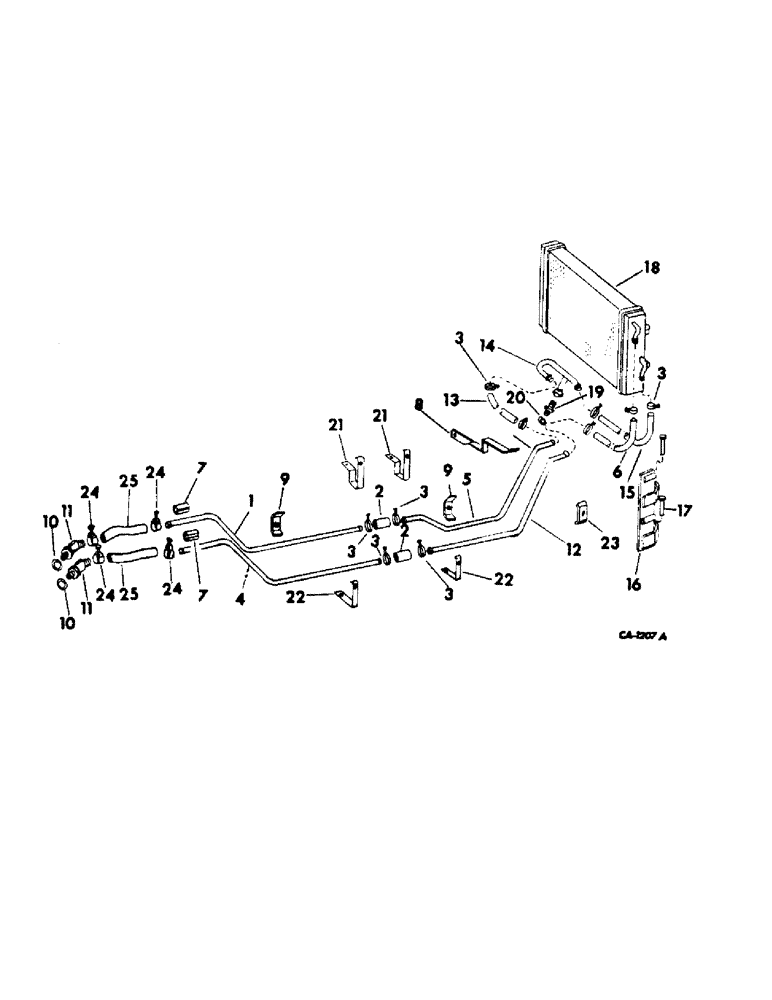 Схема запчастей Case IH 544 - (F-14) - HYDRAULICS SYSTEM, OIL COOLER AND CONNECTIONS, FARMALL HYDROSTATIC DRIVE TRACTORS (07) - HYDRAULIC SYSTEM