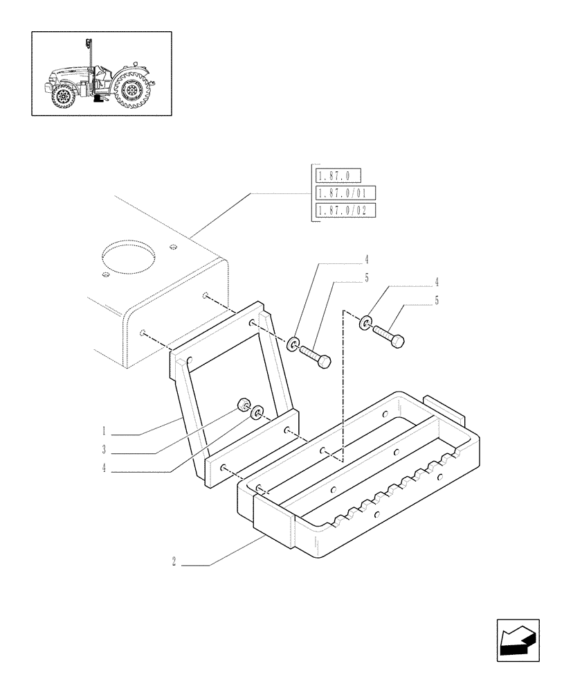 Схема запчастей Case IH JX1075N - (1.87.0/05) - (VAR.664) LADDER (08) - SHEET METAL