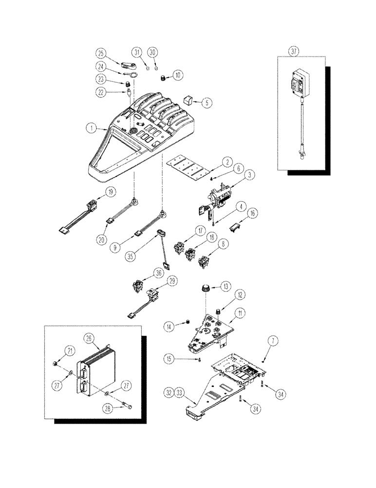 Схема запчастей Case IH STX375 - (04-01) - CONTROLS RIGHT HAND CONSOLE (04) - ELECTRICAL SYSTEMS