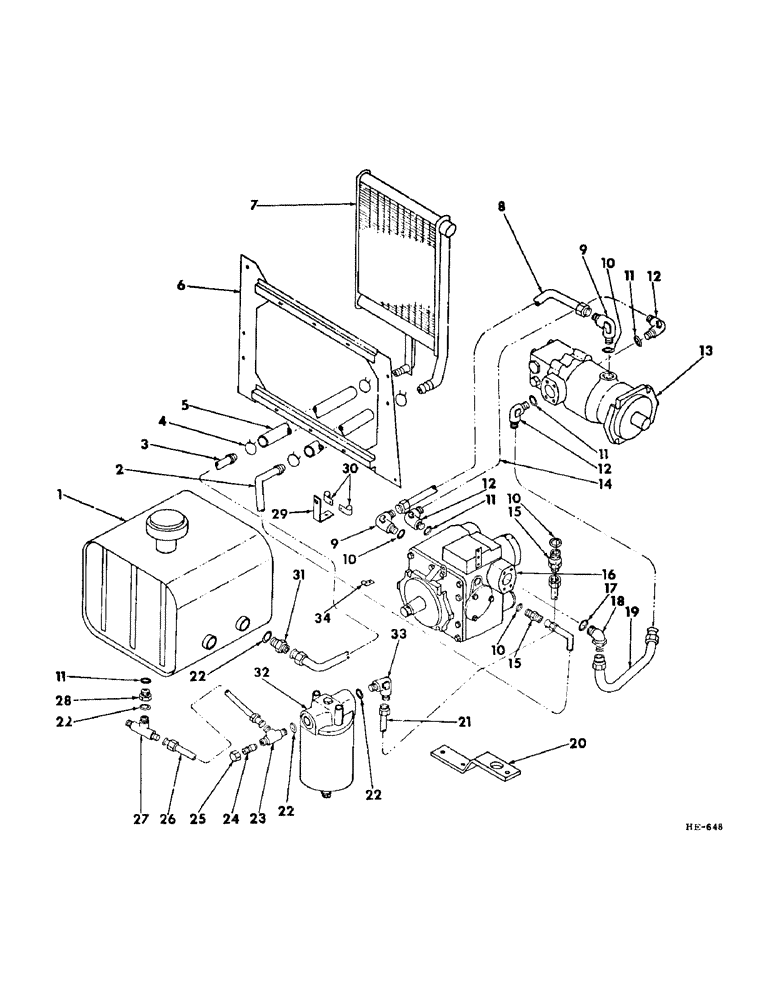 Схема запчастей Case IH 375 - (F-26) - HYDRAULIC SYSTEM, HYDROSTATIC HYDRAULIC DRIVE CIRCUIT (07) - HYDRAULIC SYSTEM