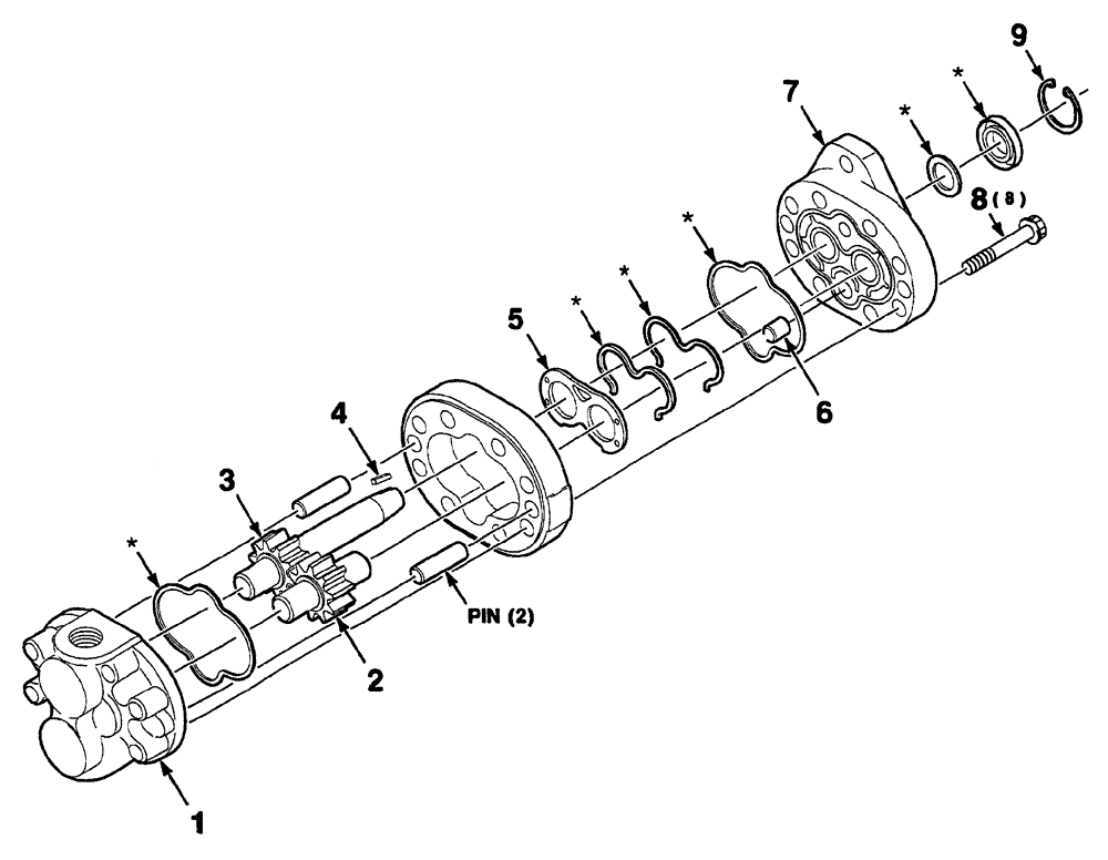 Схема запчастей Case IH 325 - (8-12) - HYDRAULIC PUMP ASSEMBLY - RIGHT (35) - HYDRAULIC SYSTEMS