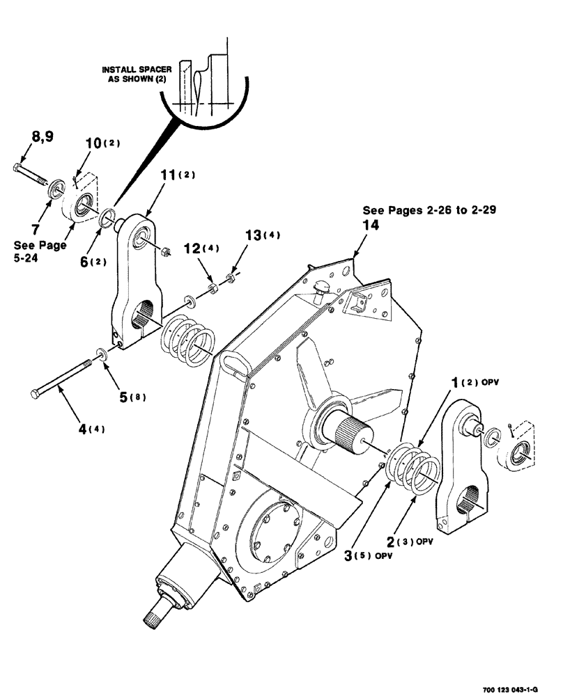 Схема запчастей Case IH 8575 - (02-024) - GEARBOX AND CRANK ARM ASSEMBLY Driveline